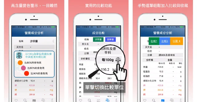 營養成分App畫面